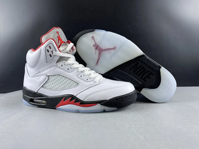 BestValue 2929 Jordan5 Fire Red Silver Tongue DA1911- 963