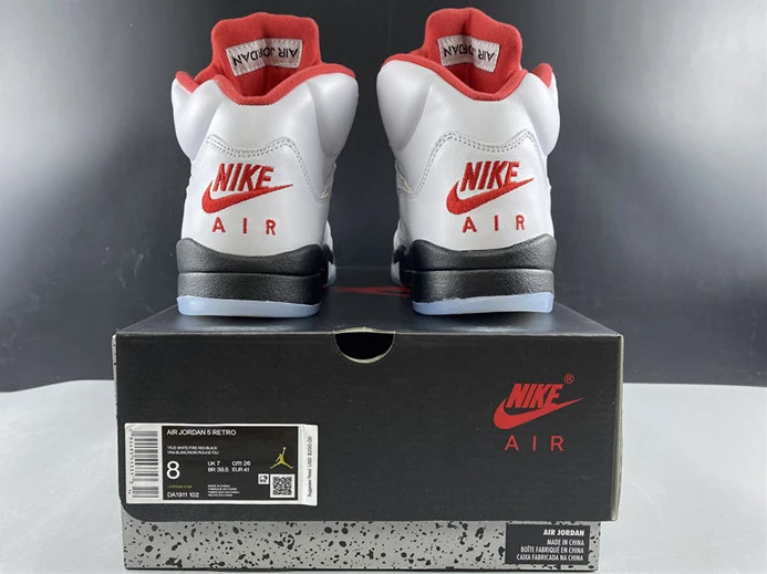 BestValue 2929 Jordan5 Fire Red Silver Tongue DA1911- 963