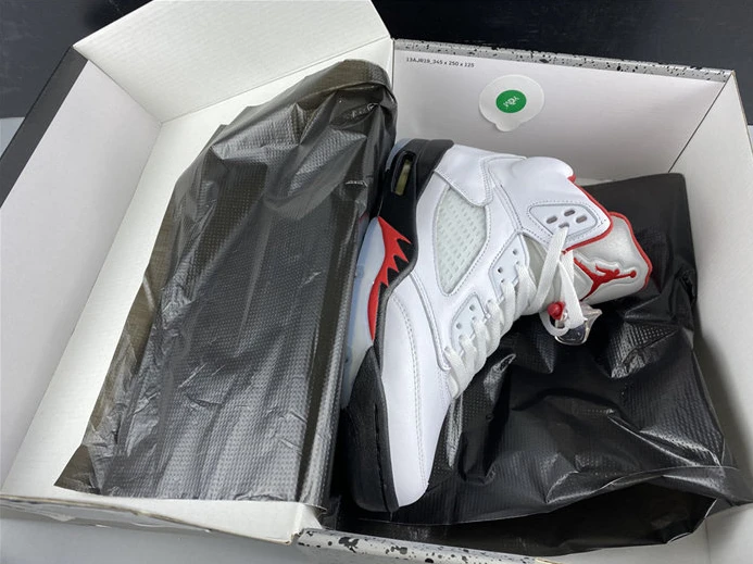 BestValue 2929 Jordan5 Fire Red Silver Tongue DA1911- 963