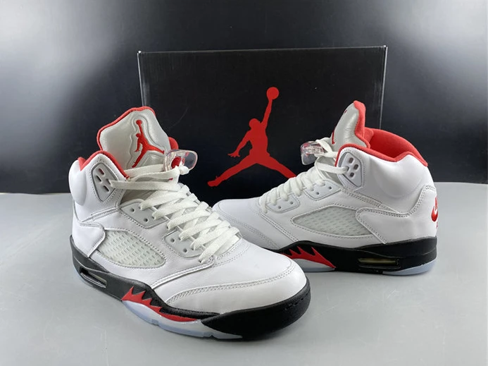 BestValue 2929 Jordan5 Fire Red Silver Tongue DA1911- 963