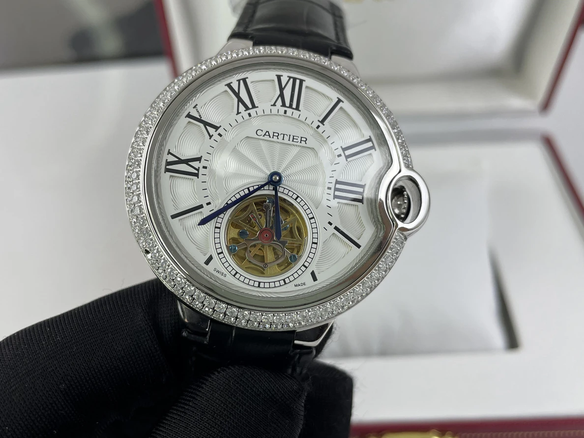 Cartier Driver De Cartier Silver Moissanite diamonds Watch  ( 43 x 14 mm) EasyMatch 298