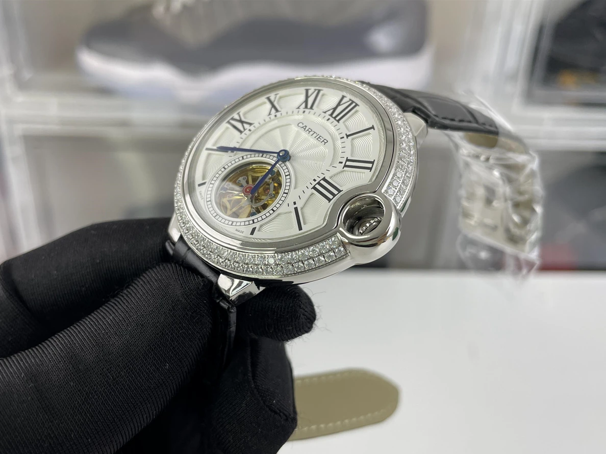 Cartier Driver De Cartier Silver Moissanite diamonds Watch  ( 43 x 14 mm) EasyMatch 298