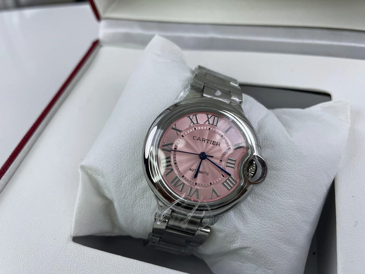 Cartier ballon Bleu Pink dial plate watch for ladies (33mm) SmartChoice 315