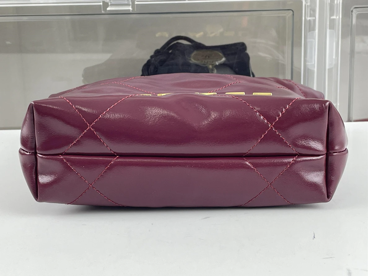 Chanel mini 22 bag Dark Purple (19 x 20 x 6cm) Trendy 246