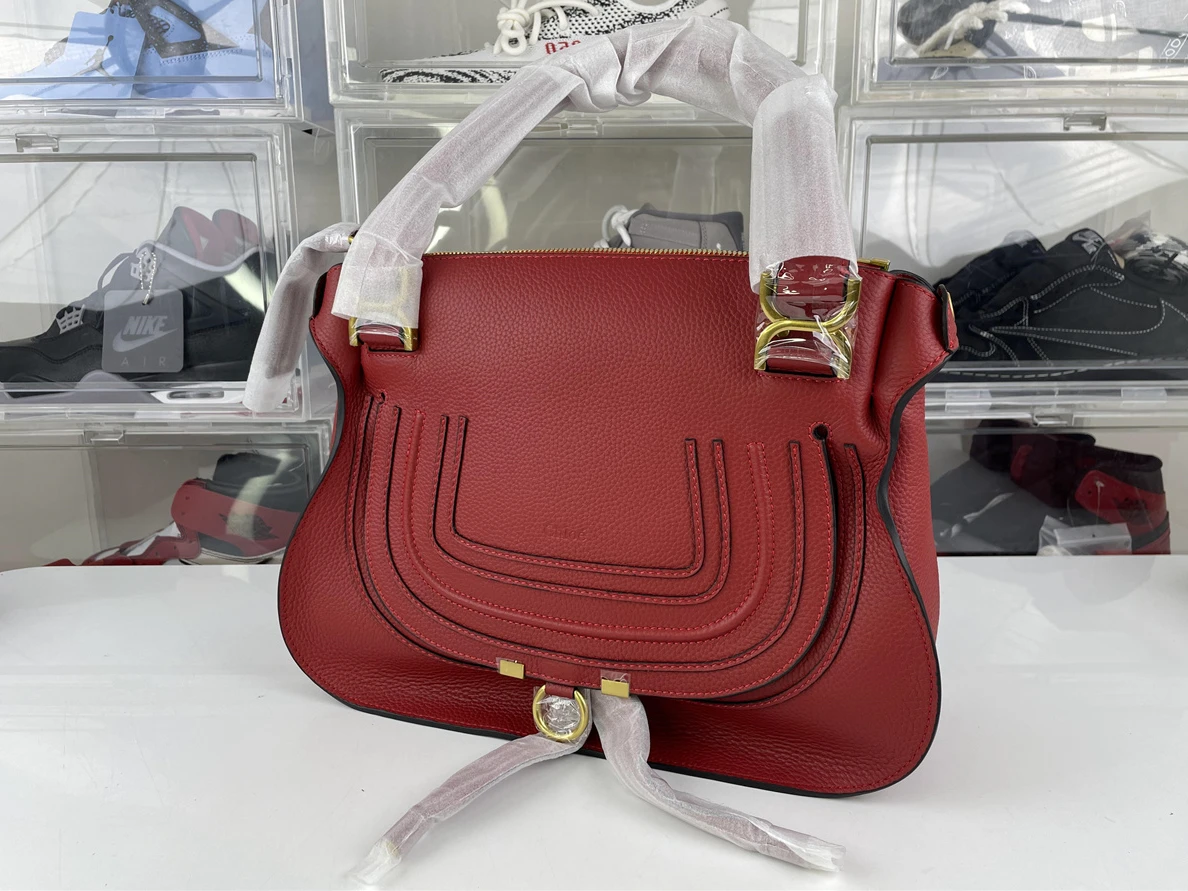 Chole Marcie Dark Red bag (S, M, L sizes) Fashionable 253