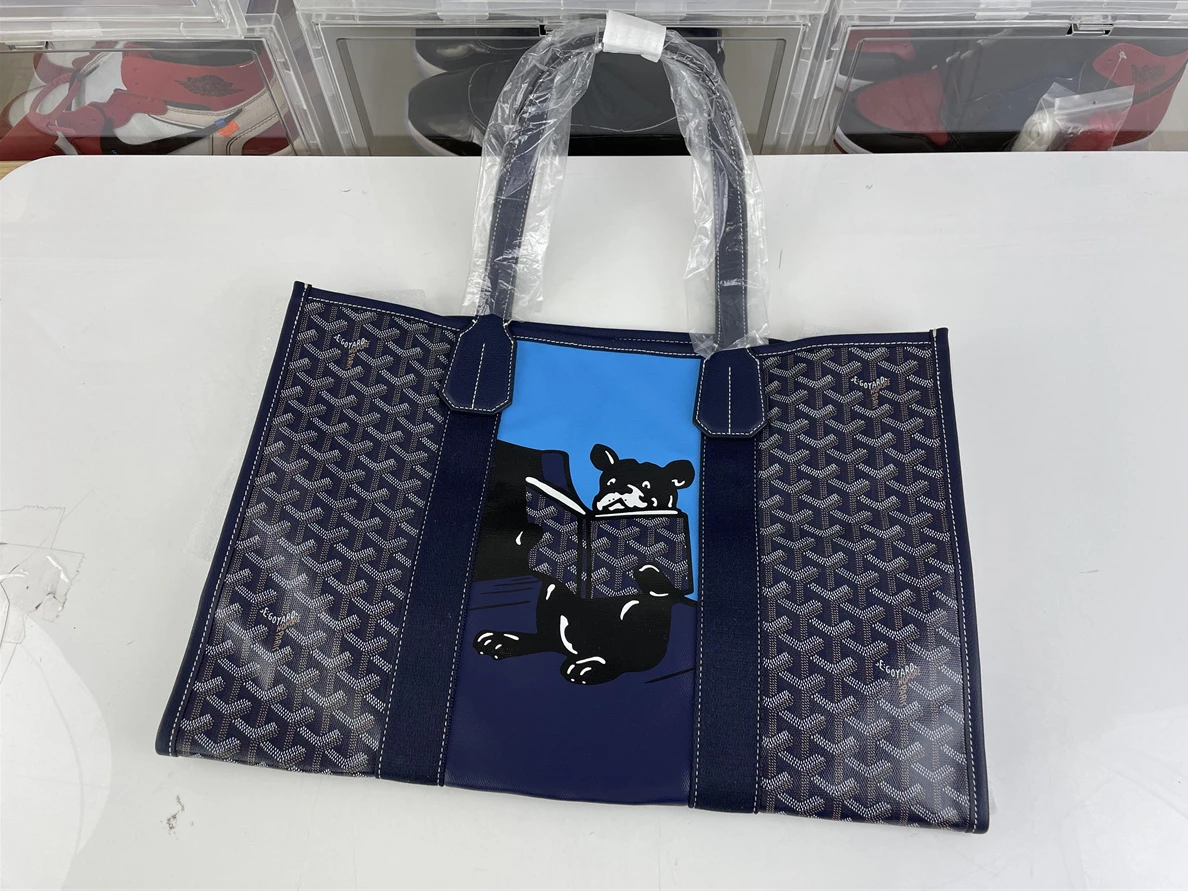 Comfortable GOYARD Villette Shopping Bag Dark Blue Bulldog (45 x 32 x 15 cm) 227