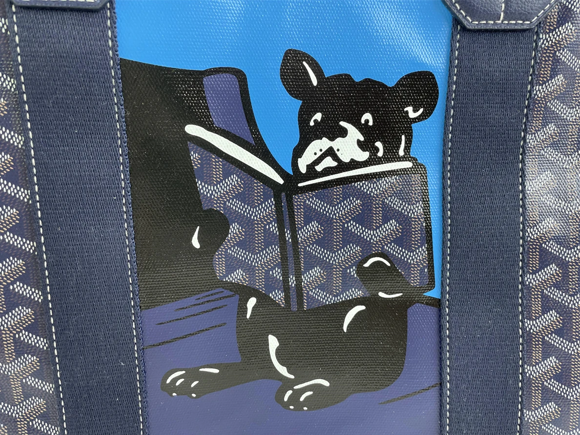 Comfortable GOYARD Villette Shopping Bag Dark Blue Bulldog (45 x 32 x 15 cm) 227