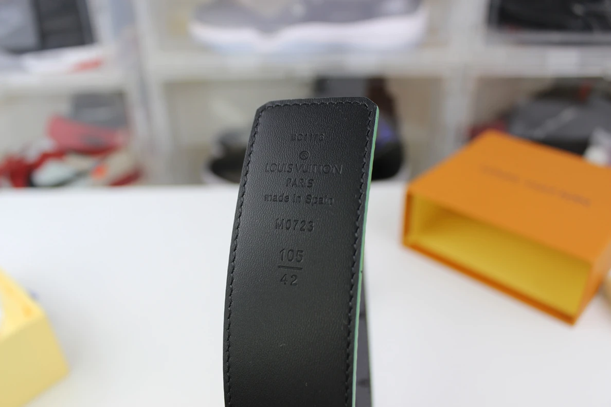 Comfortable Louis Vitton Belt Green Black (85-125cm) 199