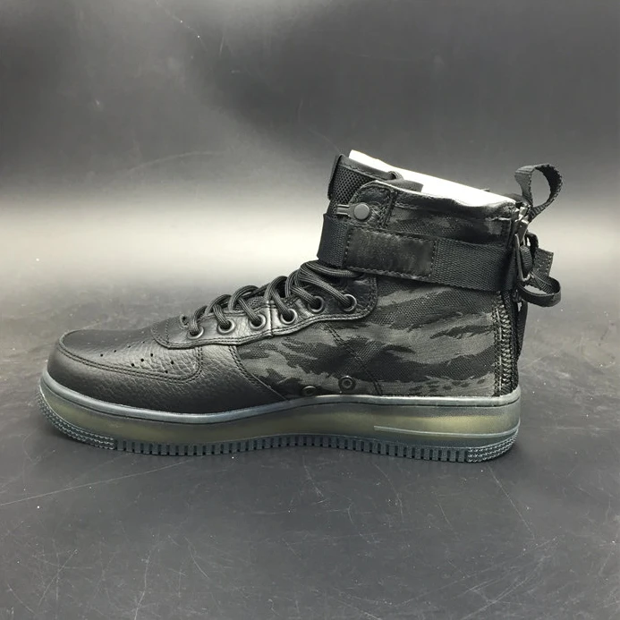 Comfortable Nike SF Air Force 1 Mid Black Cargo Khaki AA7345-001 2488