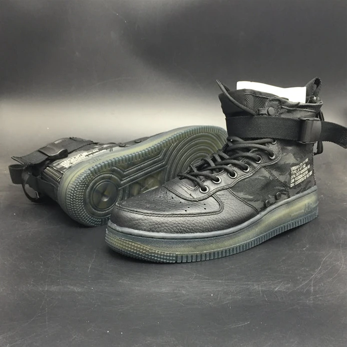 Comfortable Nike SF Air Force 1 Mid Black Cargo Khaki AA7345-001 2488