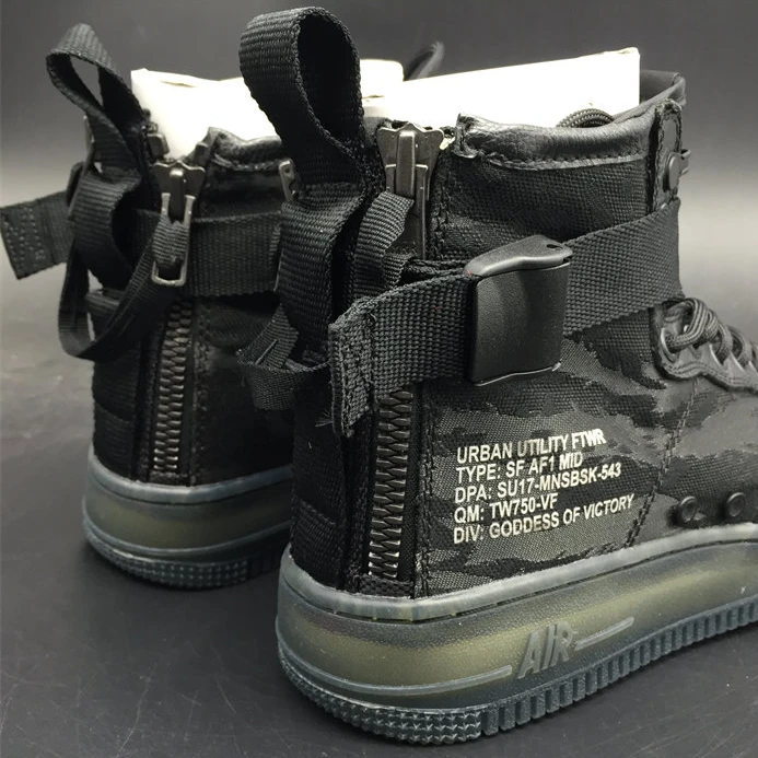 Comfortable Nike SF Air Force 1 Mid Black Cargo Khaki AA7345-001 2488