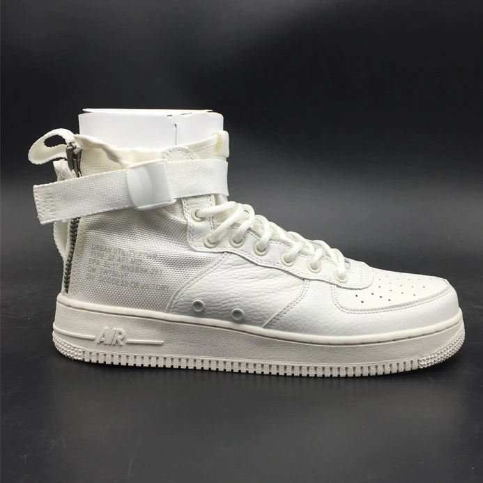 Comfortable Nike SF Air Force 1 Mid Triple Ivory AA6655-100 2491