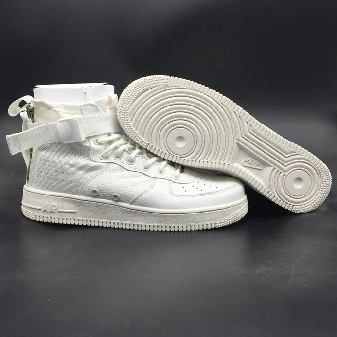 Comfortable Nike SF Air Force 1 Mid Triple Ivory AA6655-100 2491
