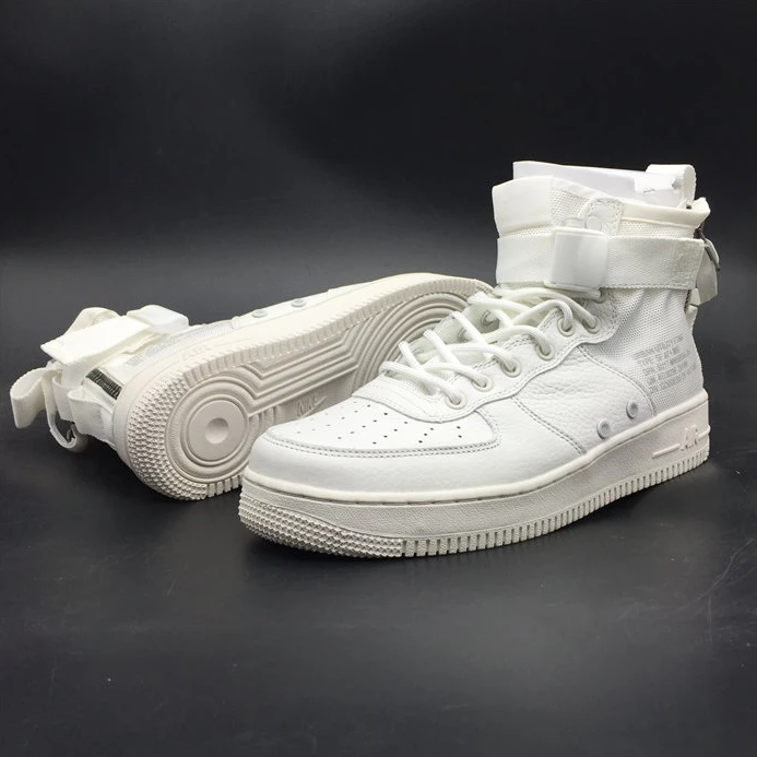 Comfortable Nike SF Air Force 1 Mid Triple Ivory AA6655-100 2491