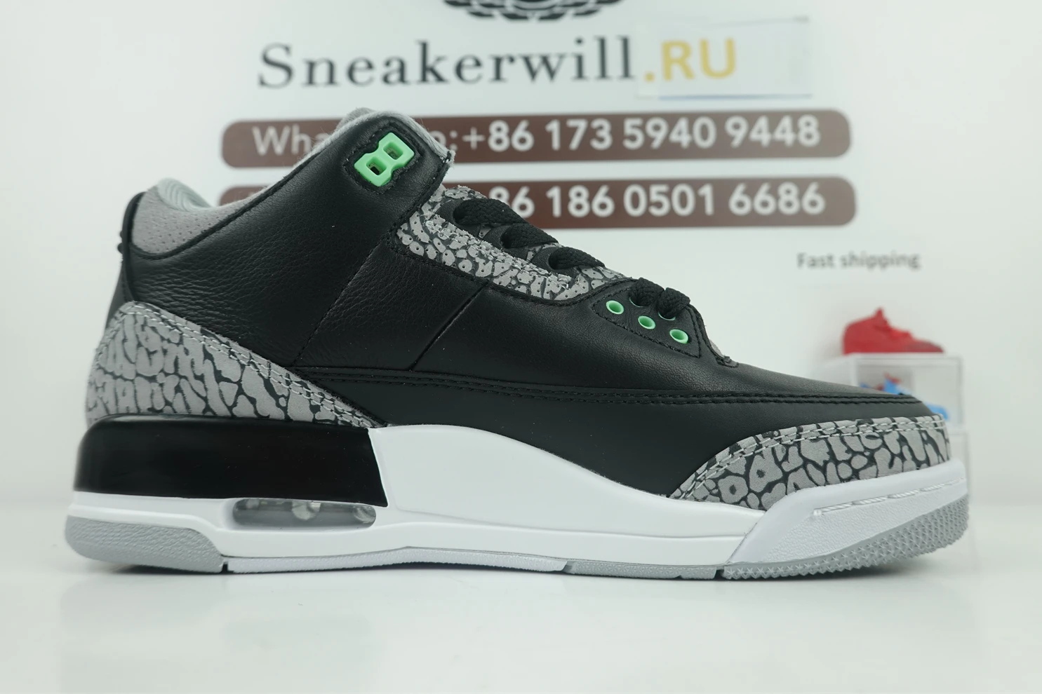 DailyWear 7237 GOAT Air Jordan 3 Green Glow 717