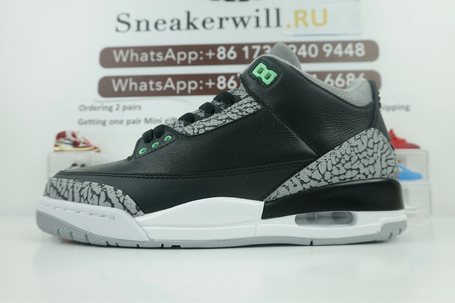 DailyWear 7237 GOAT Air Jordan 3 Green Glow 717