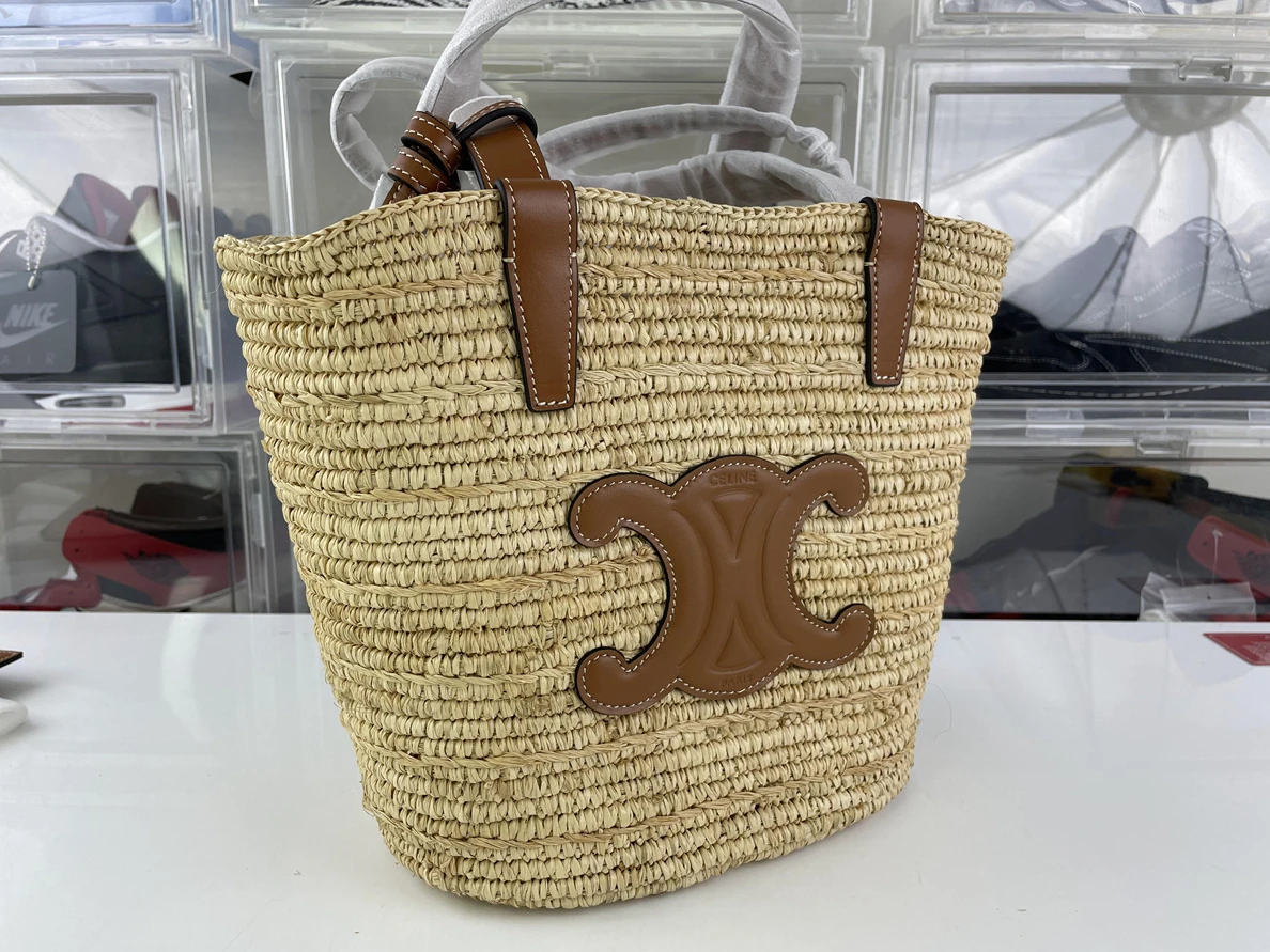 DailyWear Celine Raffia Grass Brown Ladies Bag (21.5 x 22 x 13cm) 224