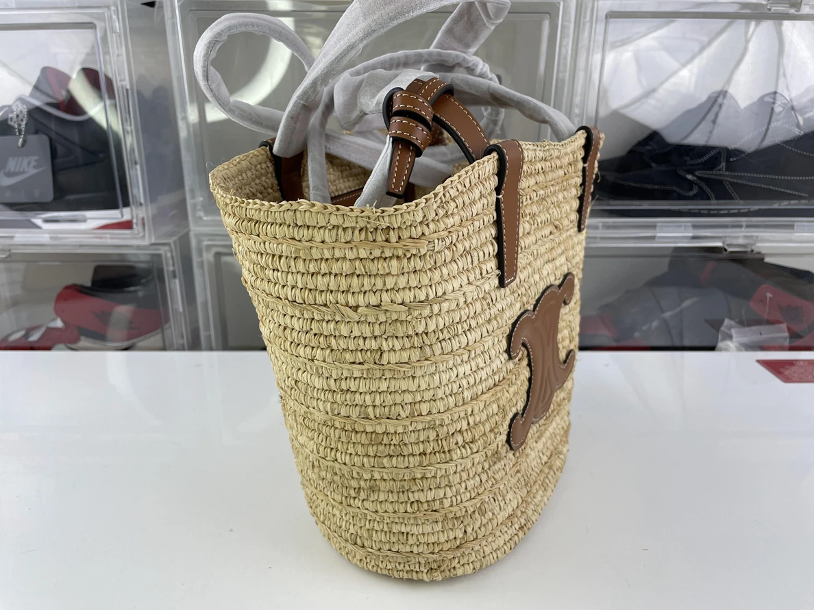 DailyWear Celine Raffia Grass Brown Ladies Bag (21.5 x 22 x 13cm) 224
