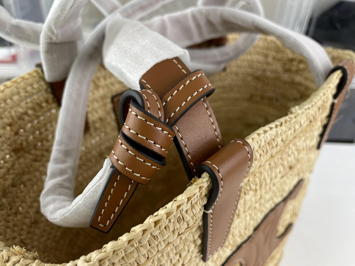 DailyWear Celine Raffia Grass Brown Ladies Bag (21.5 x 22 x 13cm) 224