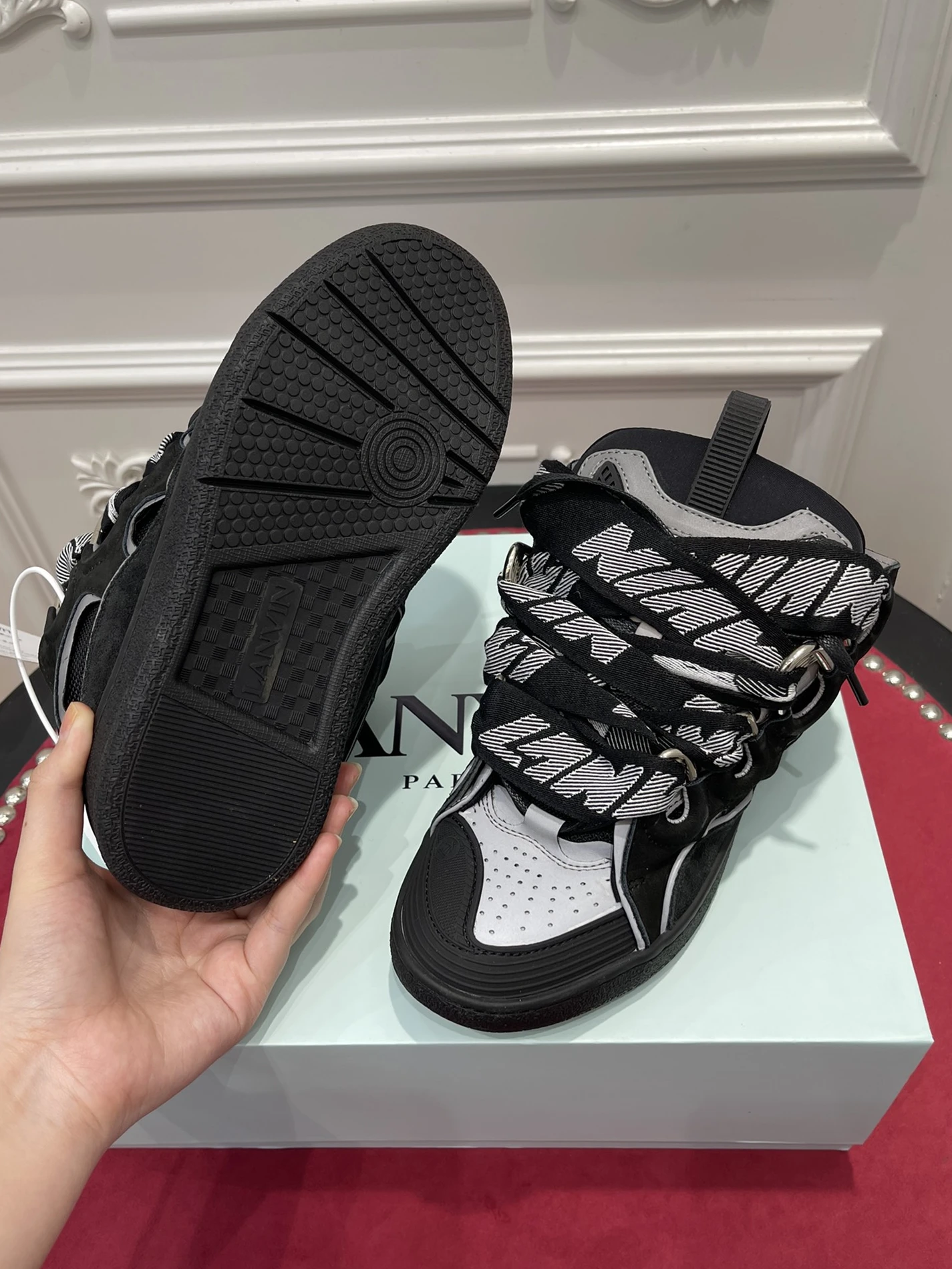 DailyWear Lanvin Curb SneakerBlack Grey FM-SKRK11-REFL-P2210 1485