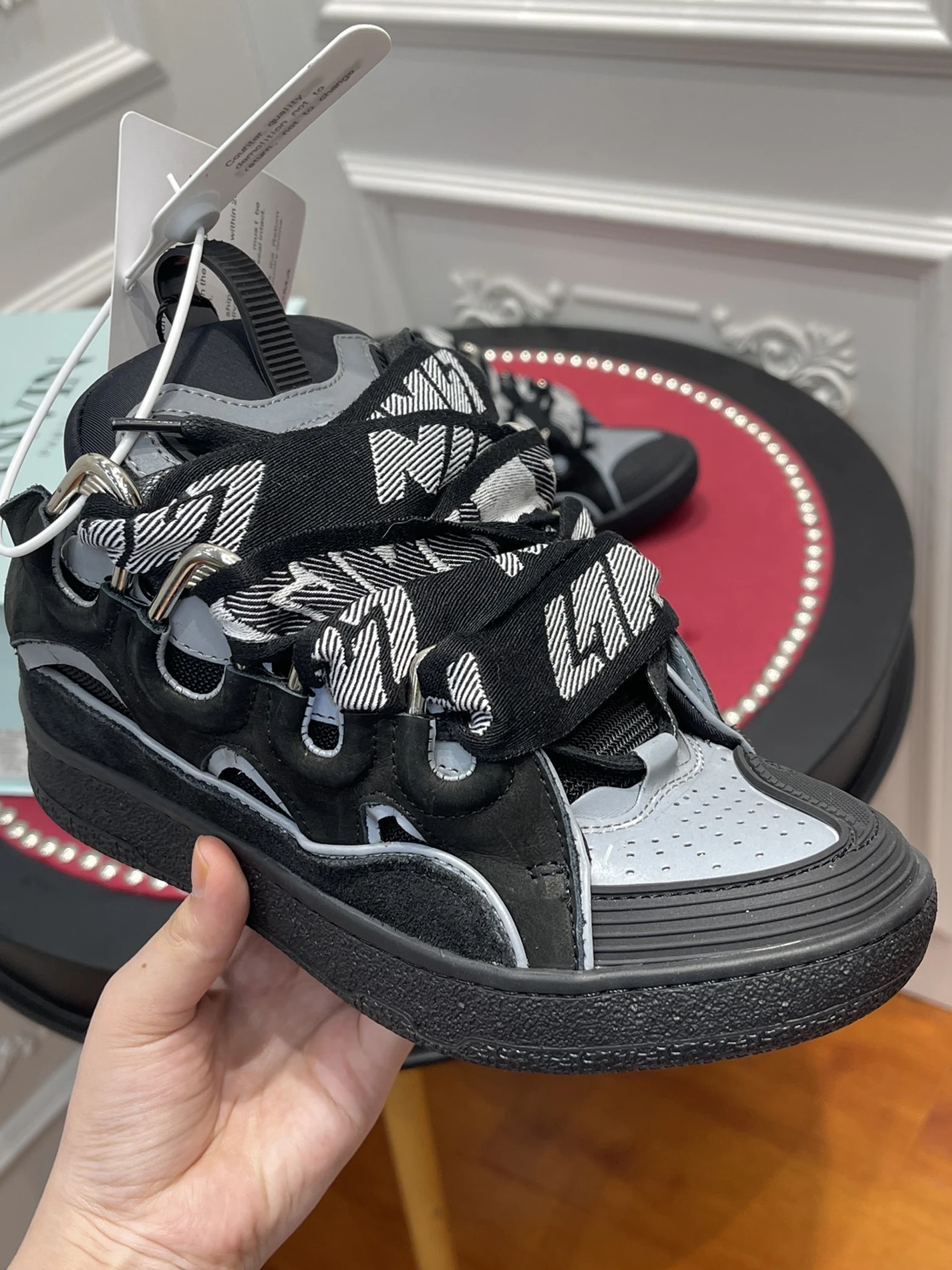 DailyWear Lanvin Curb SneakerBlack Grey FM-SKRK11-REFL-P2210 1485
