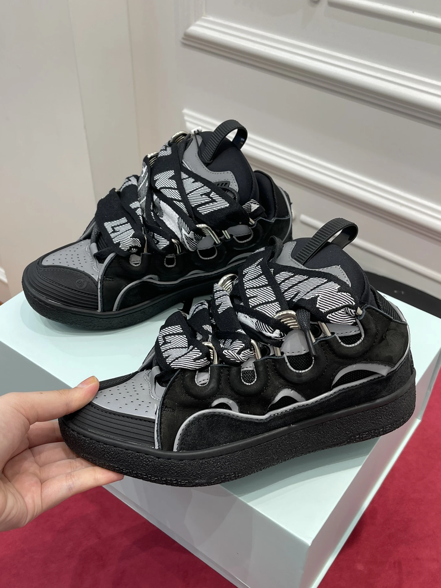 DailyWear Lanvin Curb SneakerBlack Grey FM-SKRK11-REFL-P2210 1485