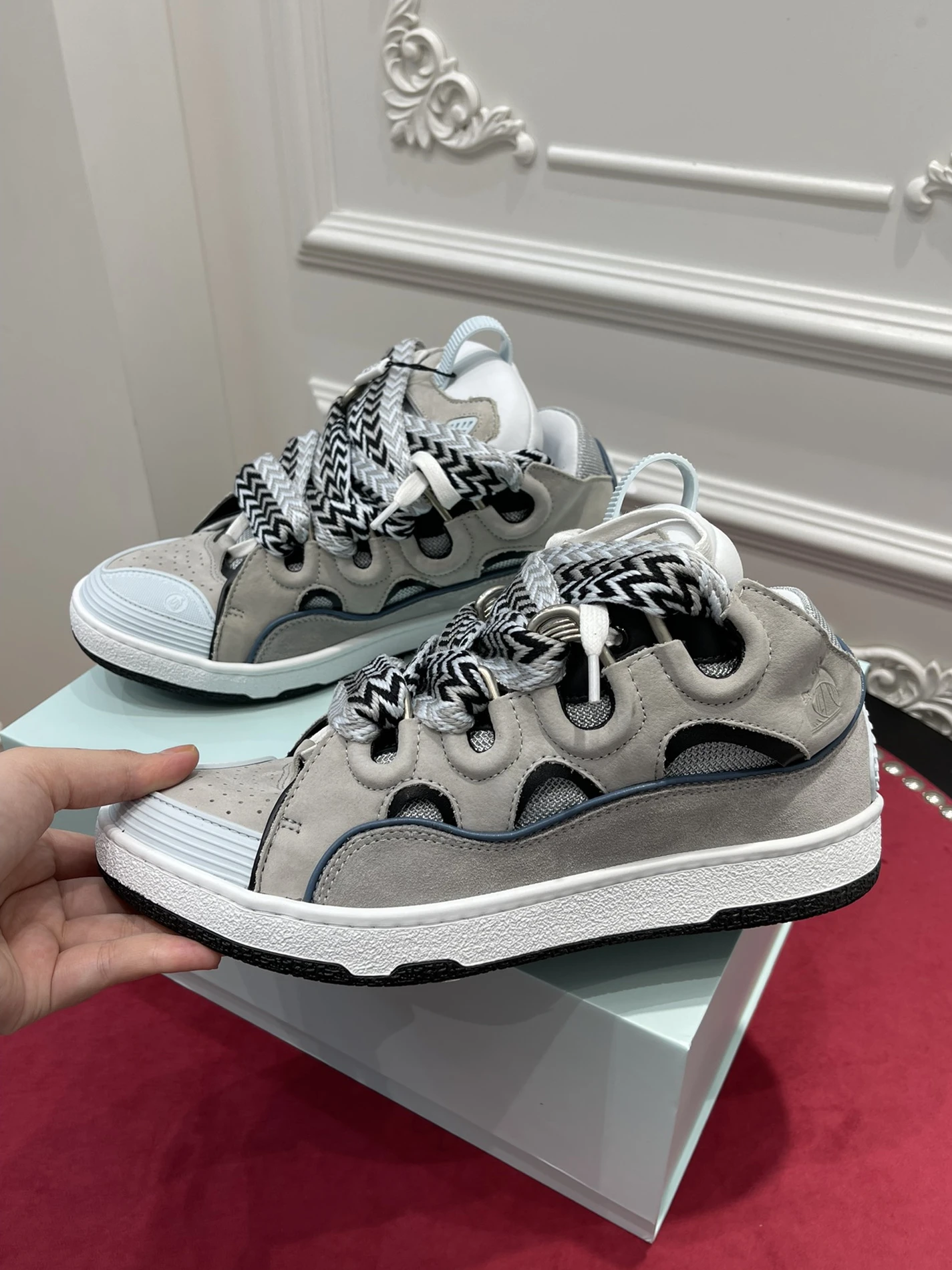 DailyWear Lanvin Leather CurbGrey Light Blue FM-SKRK11-DWSL-P221220 1487