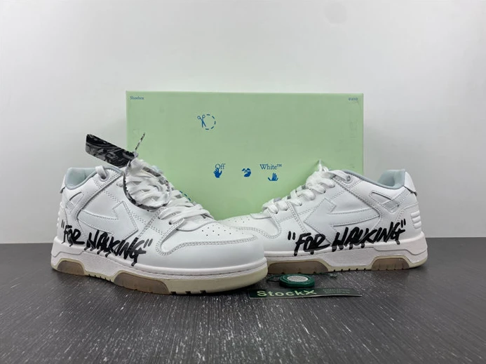 EasyMatch 7441 OFF-WHITE Out Of Office OOO Low Tops For Walking White Black OMIA189R21LEA 1417