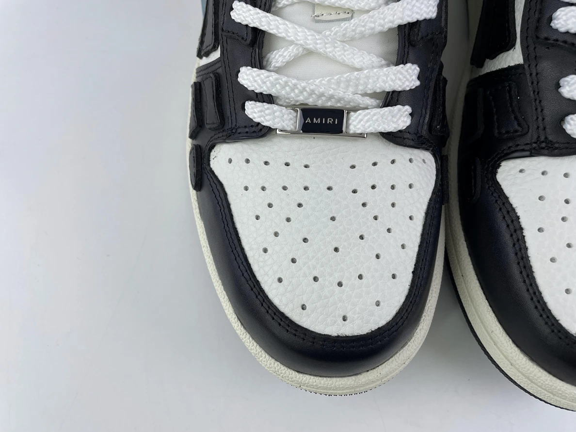 EasyMatch 7804 Amiri Skeleton Top Low Sneakers Black White 3546