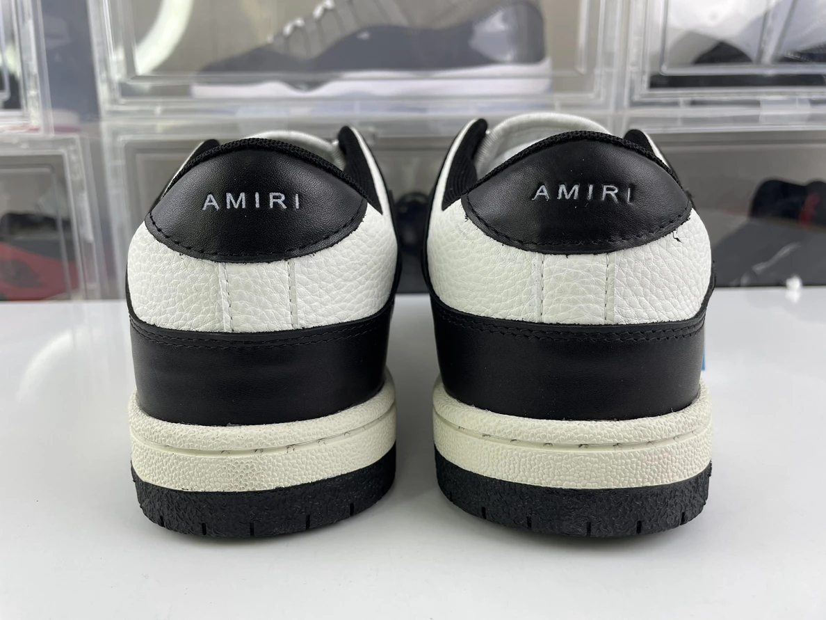 EasyMatch 7804 Amiri Skeleton Top Low Sneakers Black White 3546