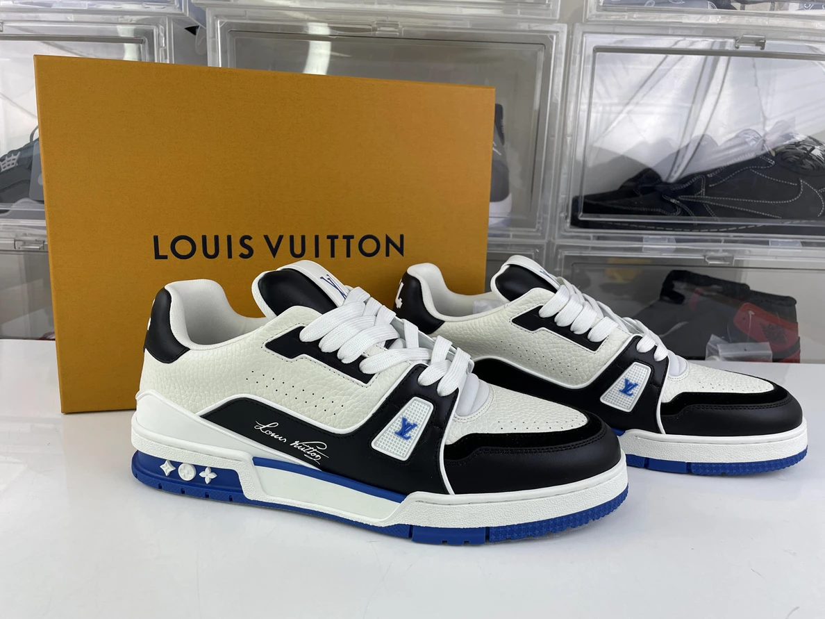 EasyMatch LV Black Blue White skate shoes 155