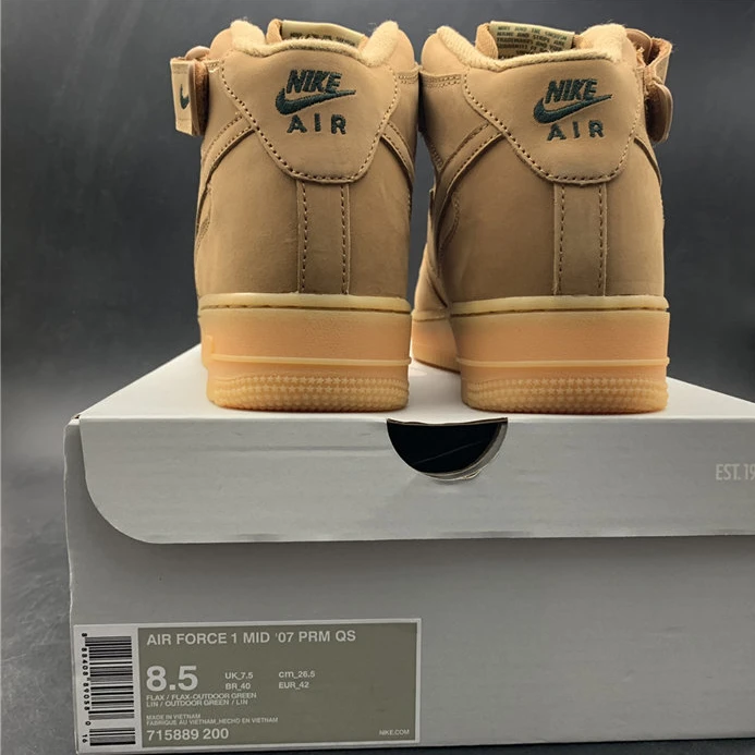 EasyMatch Nike Air Force 1 Mid Flax  715889-200 2514