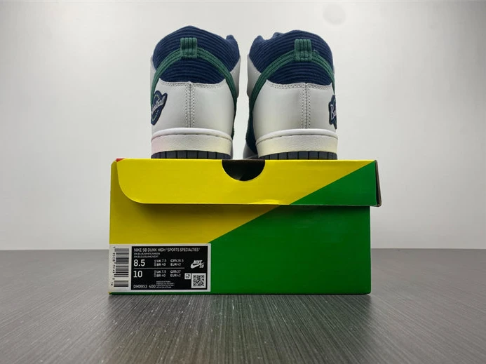 EasyMatch Nike Dunk High Sports Specialties White Navy DH0953-400 1987