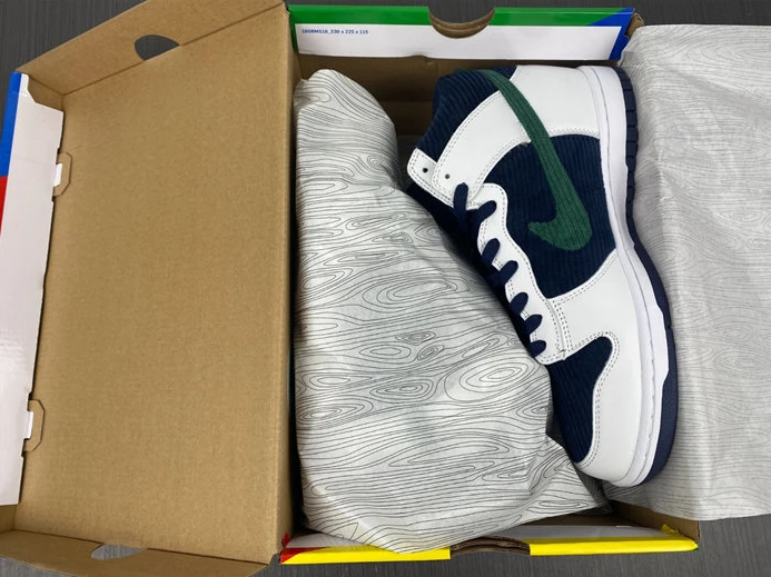 EasyMatch Nike Dunk High Sports Specialties White Navy DH0953-400 1987