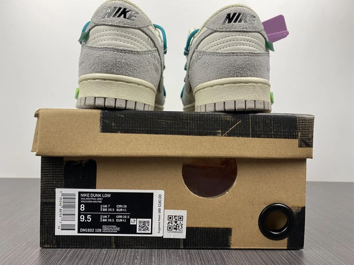 EasyMatch Nike Dunk Low Off-White Lot 9 DM1602-109 2345