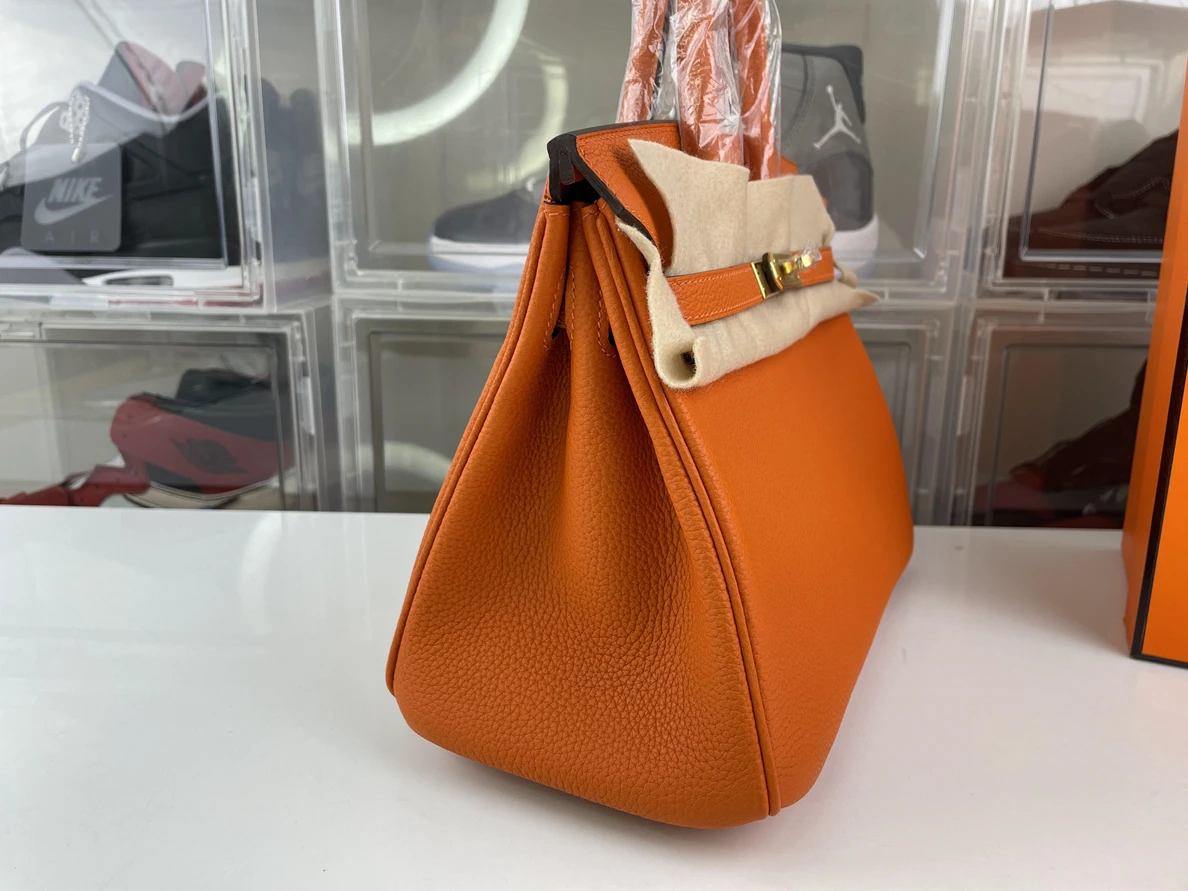 Fashionable H brand Togo Orange Gold (half hand made)(25cm) 124