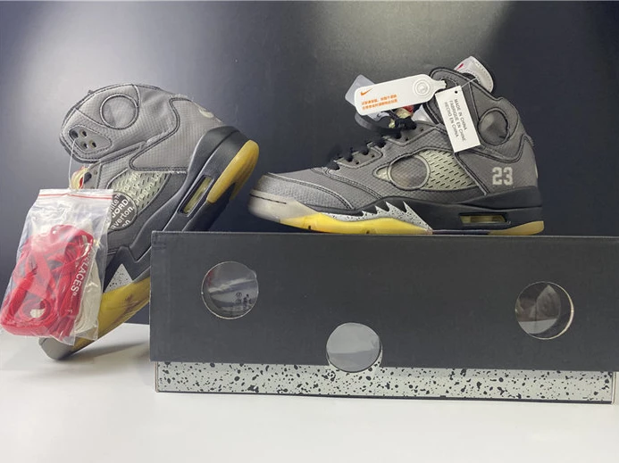 Fashionable Jordan5 Off-White Black CT8480-001 968