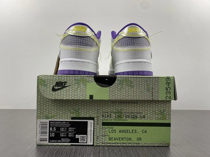 Fashionable Nike Dunk Low Union Passport Pack Court Purple DJ9649-500 1935