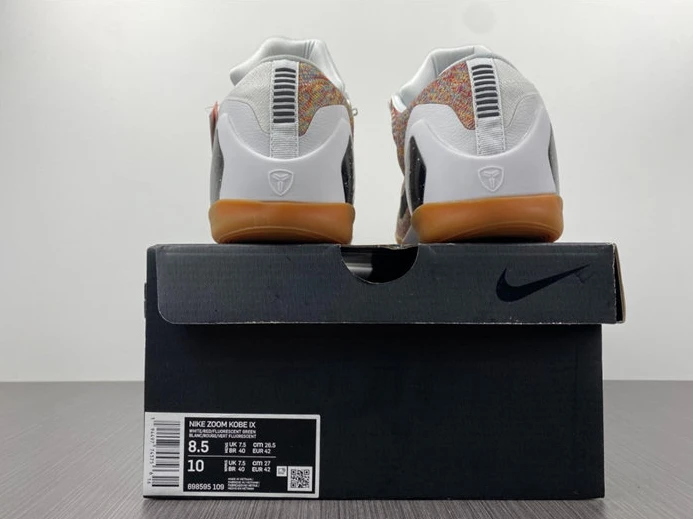 Fashionable Nike Kobe 9 Elite Premium Low HTM Milan White Multi-Color 698595-109 2279