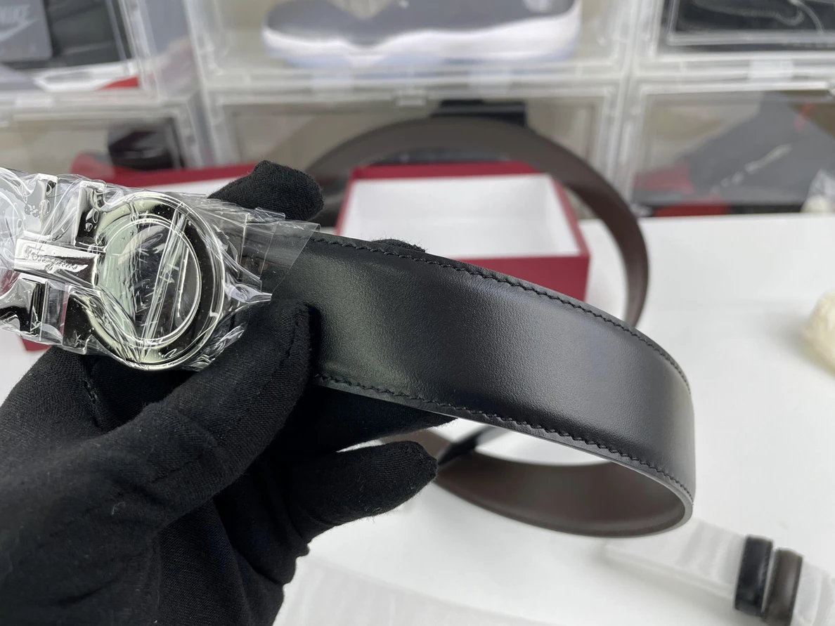 Ferragamo mens Belt Black Brown GoAnywhere 46