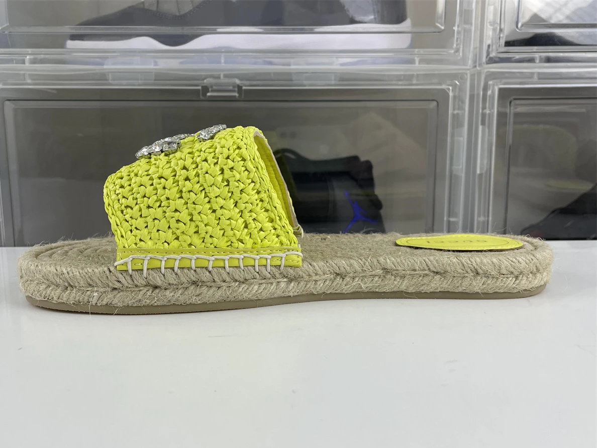 GUCCI Lido series Raffia grass slipper HighQuality 90