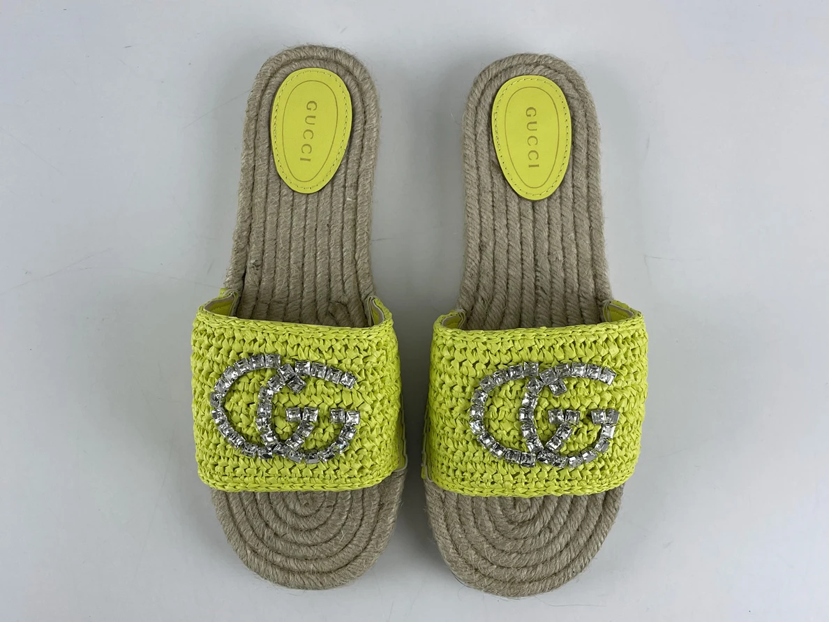 GUCCI Lido series Raffia grass slipper HighQuality 90