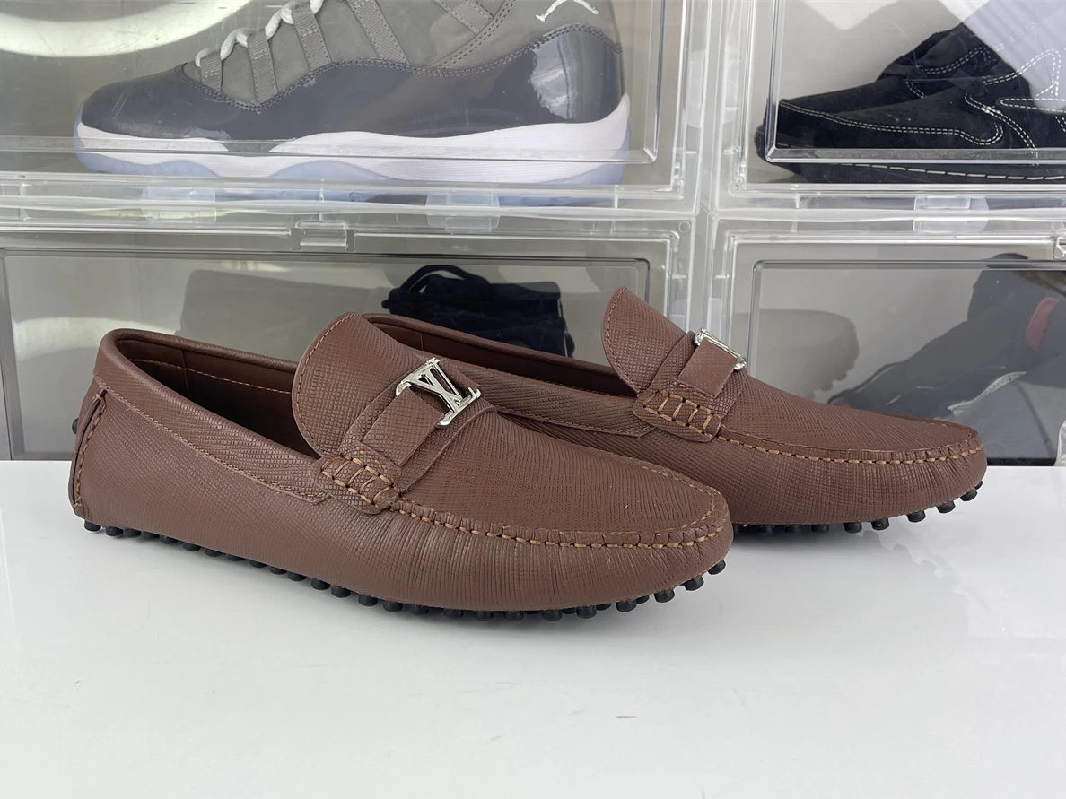 GoAnywhere LOUIS Vuitton Brown mens Lazy shoes Lichi mark 157