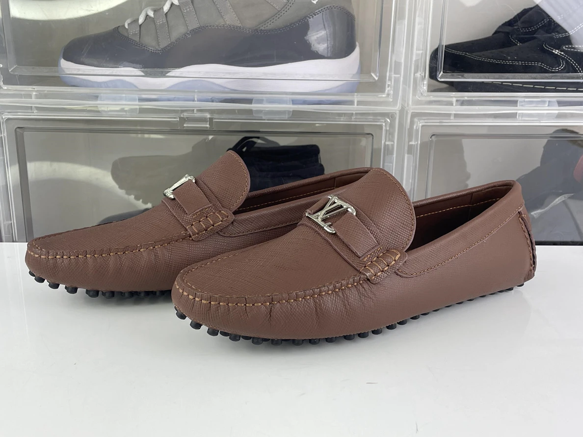 GoAnywhere LOUIS Vuitton Brown mens Lazy shoes Lichi mark 157