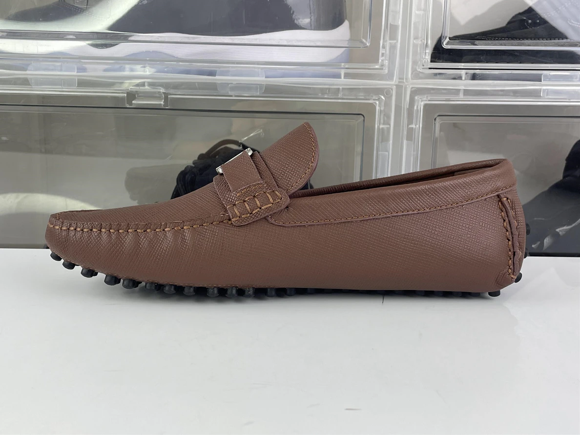 GoAnywhere LOUIS Vuitton Brown mens Lazy shoes Lichi mark 157