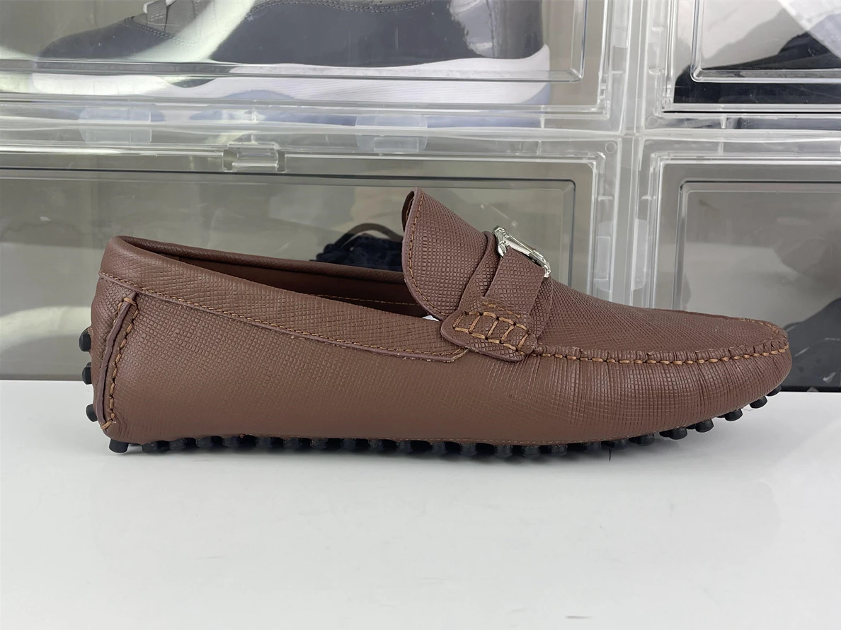 GoAnywhere LOUIS Vuitton Brown mens Lazy shoes Lichi mark 157