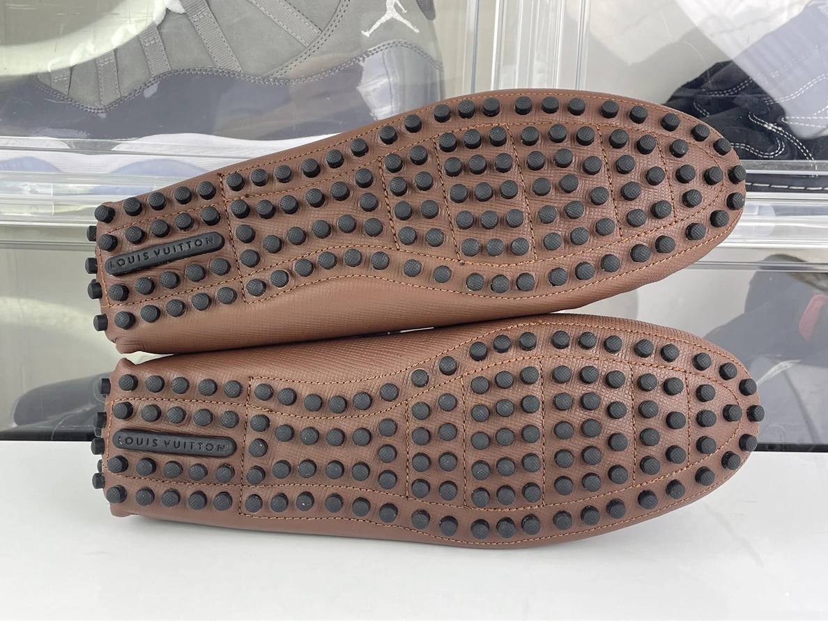 GoAnywhere LOUIS Vuitton Brown mens Lazy shoes Lichi mark 157