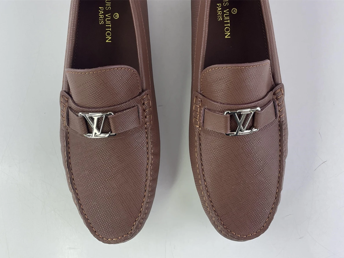 GoAnywhere LOUIS Vuitton Brown mens Lazy shoes Lichi mark 157