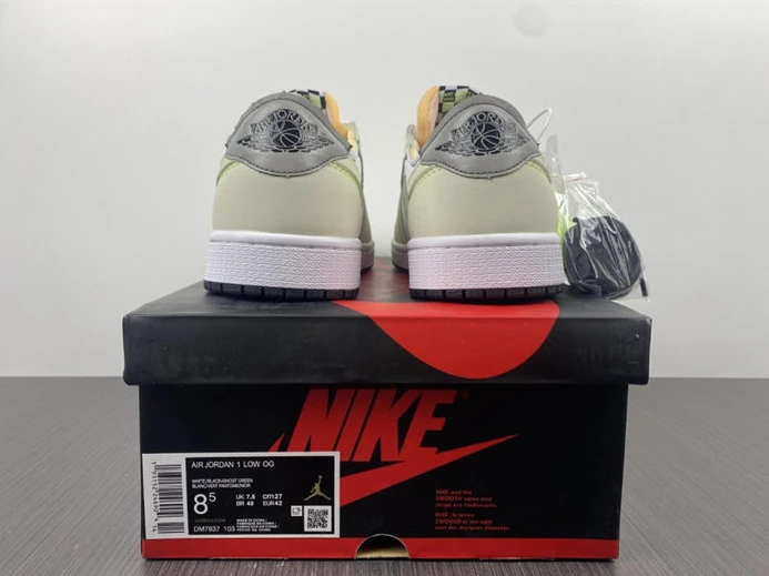 GoodFit 2974 Jordan1 White Ghost Green Black DM7837-10R 681