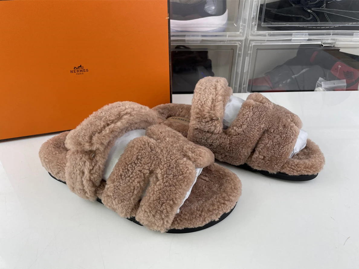 Hermes Pink Woolen Sandals Popular 111